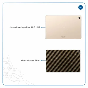 برچسب پوششی ماهوت مدل Glossy-Brown-Fiber مناسب برای تبلت هوآوی Mediapad M6 10.8 2019