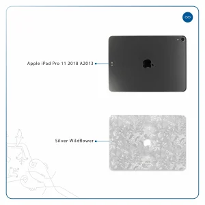 برچسب پوششی ماهوت مدل Silver-Wildflower مناسب برای تبلت اپل iPad Pro 11 2018 A2013