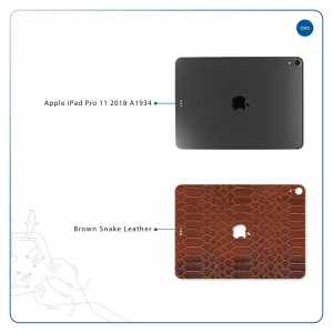 برچسب پوششی ماهوت مدل Brown-Snake-Leather مناسب برای تبلت اپل iPad Pro 11 2018 A1934