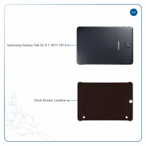 برچسب پوششی ماهوت مدل Dark-Brown-Leather مناسب برای تبلت سامسونگ Galaxy Tab S2 9.7 2015 T815