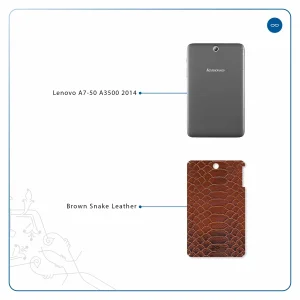 برچسب پوششی ماهوت مدل Brown-Snake-Leather مناسب برای تبلت لنوو A7-50 A3500 2014