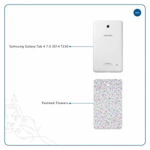 برچسب پوششی ماهوت مدل Painted-Flowers مناسب برای تبلت سامسونگ Galaxy Tab 4 7.0 2014 T230