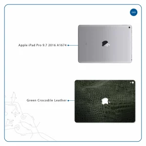 برچسب پوششی ماهوت مدل Green-Crocodile-Leather مناسب برای تبلت اپل iPad Pro 9.7 2016 A1674