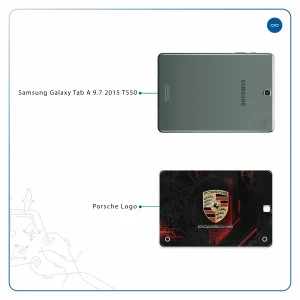 برچسب پوششی ماهوت مدل Porsche-Logo مناسب برای تبلت سامسونگ Galaxy Tab A 9.7 2015 T550