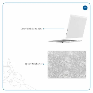 برچسب پوششی ماهوت مدل Silver-Wildflower مناسب برای تبلت لنوو Miix 320 2017