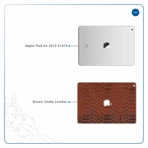 برچسب پوششی ماهوت مدل Brown-Snake-Leather مناسب برای تبلت اپل iPad Air 2013 A1474