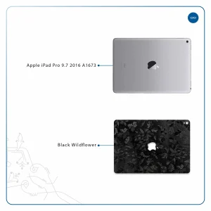 برچسب پوششی ماهوت مدل Black-Wildflower مناسب برای تبلت اپل iPad Pro 9.7 2016 A1673