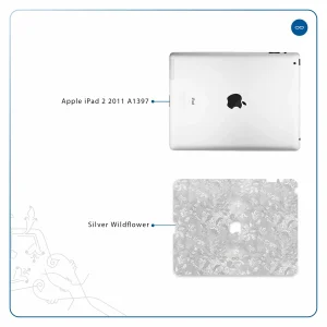 برچسب پوششی ماهوت مدل Silver-Wildflower مناسب برای تبلت اپل iPad 2 2011 A1397