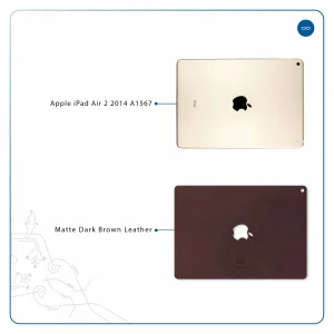برچسب پوششی ماهوت مدل Matte-Dark-Brown-Leather مناسب برای تبلت اپل iPad Air 2 2014 A1567