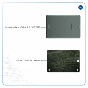 برچسب پوششی ماهوت مدل Green-Crocodile-Leather مناسب برای تبلت سامسونگ Galaxy Tab A 9.7 2015 T555