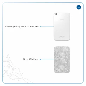 برچسب پوششی ماهوت مدل Silver-Wildflower مناسب برای تبلت سامسونگ Galaxy Tab 3 8.0 2013 T310