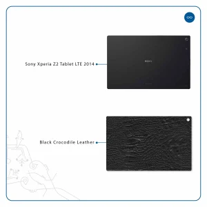 برچسب پوششی ماهوت مدل Black-Crocodile-Leather مناسب برای تبلت سونی Xperia Z2 Tablet LTE 2014