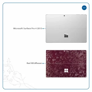 برچسب پوششی ماهوت مدل Red-Wildflower مناسب برای تبلت مایکروسافت Surface Pro 4 2015