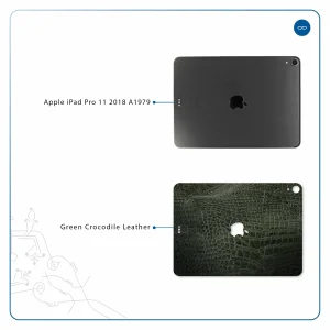 برچسب پوششی ماهوت مدل Green-Crocodile-Leather مناسب برای تبلت اپل iPad Pro 11 2018 A1979