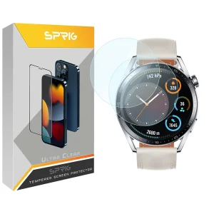 محافظ صفحه نمایش شیشه ای اسپریگ مدل SPG مناسب برای ساعت هوشمند هوآوی GT3 46mm بسته دو عددی