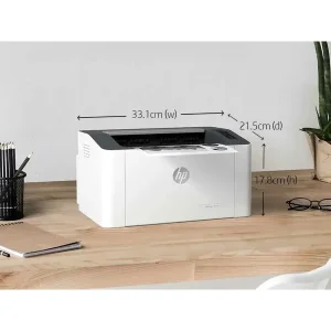 پرینتر لیزری تک‌کاره اچ‌ پی مدل Laser 107a با اتصال USB، سازگار با ویندوز و پشتیبانی از کاغذ A4 و Letter