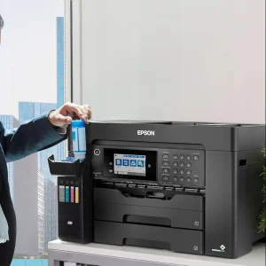 پرینتر جوهر افشان چندکاره رنگی اپسون مدل EcoTank L15150 با اتصال باسیم و بی‌سیم سایز چاپ A3+ با قابلیت چاپ دو رو