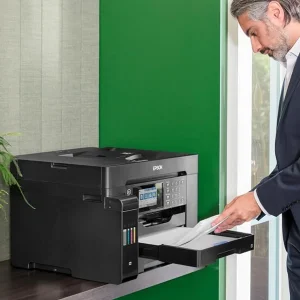 پرینتر جوهر افشان چندکاره رنگی اپسون مدل EcoTank L15150 با اتصال باسیم و بی‌سیم سایز چاپ A3+ با قابلیت چاپ دو رو