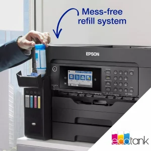 پرینتر جوهر افشان چندکاره رنگی اپسون مدل EcoTank L15150 با اتصال باسیم و بی‌سیم سایز چاپ A3+ با قابلیت چاپ دو رو