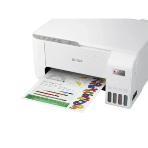 پرینتر چندکاره جوهرافشان اپسون مدل EcoTank L3256 با مخزن جوهر قابل‌شارژ، قابلیت پرینت، اسکن و کپی، اتصال Wi-Fi و USB، چاپ بدون حاشیه و رزولوشن چاپ 5760x1440 dpi