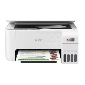 پرینتر چندکاره جوهرافشان اپسون مدل EcoTank L3256 با مخزن جوهر قابل‌شارژ، قابلیت پرینت، اسکن و کپی، اتصال Wi-Fi و USB، چاپ بدون حاشیه و رزولوشن چاپ 5760x1440 dpi
