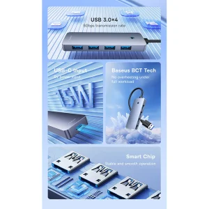 هاب 4 پورت USB 3.0 بیسوس مدل UltraJoy 22TB