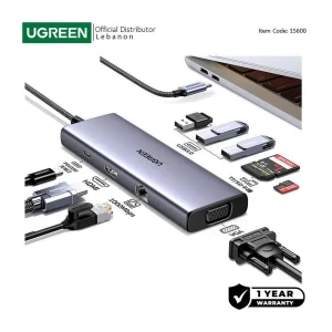 هاب ۹ پورت USB-C یوگرین مدل CM498-15600