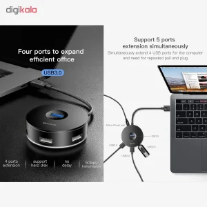 هاب 4 پورت USB-C باسئوس مدل PC