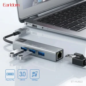 هاب 4 پورت USB-A ارلدام مدل HUB22 RJ45
