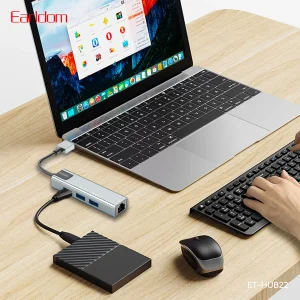 هاب 4 پورت USB-A ارلدام مدل HUB22 RJ45