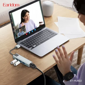 هاب 4 پورت USB-A ارلدام مدل HUB22 RJ45