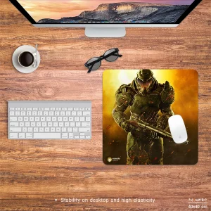 ماوس پد هومرو مدل NX100 طرح بازی DOOM سایز 40x40 سانتی متر