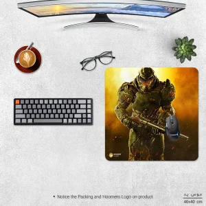 ماوس پد هومرو مدل NX100 طرح بازی DOOM سایز 40x40 سانتی متر