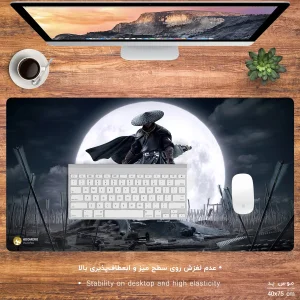 ماوس پد هومرو مدل MX1353 طرح سامورایی مبارز جنگجو ژاپنی
