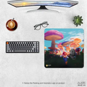 ماوس پد هومرو مدل NX338 طرح ماریو سایز 40x40 سانتی‌متر
