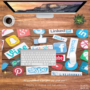 ماوس پد هومرو مدل MX100 طرح سوشال مدیا