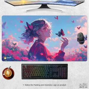 ماوس پد هومرو مدل MX2897 طرح پروانه و دختر انیمه ای