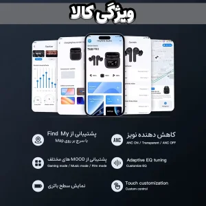 هدفون بلوتوثی لوکسار مدل T68 Pro با نویز کنسلینگ فعال (ANC)، نویز کنسلینگ میکروفون (ENC)، قابلیت پخش صدای محیطی (Transparency)، درگاه شارژ USB Type-C، دارای نمایشگر روی محفظه شارژ، پشتیبانی از فرمان لمسی، مقاوم در برابر رطوبت و عرق، استاندارد ضد آب IPX4