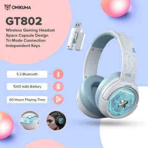 هدست گیمینگ سه‌حالته با نور RGB اونیکوما مدل GT802