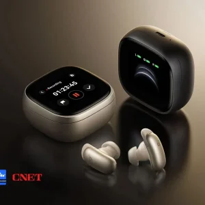 هدفون بلوتوثی توگوشی انکر مدل Soundcore Liberty 5 Pro Max دارای نمایشگر لمسی 1.78 اینچی AMOLED روی کیس شارژ، نویز کنسلینگ فعال تطبیقی ANC 4.0، 8 میکروفون و پشتیبانی از LDAC