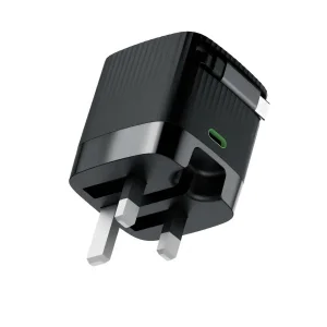 شارژر دیواری 65 وات باخروجی 45 وات +20 وات دارای 2 پورت برند گرین لاین مدل GL-GAN2  به همراه کابل USB-C به طول 0.7 متر
