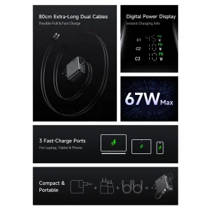 شارژر دیواری 67 وات مک دودو مدل CH-864 به همراه کابل USB-C