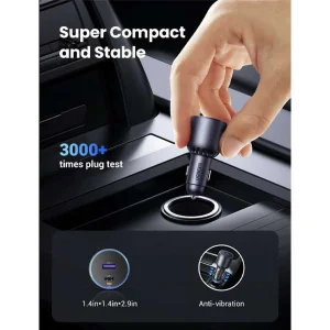 شارژر فندکی 63 وات 2 پورت یوگرین مدل EC701-35023