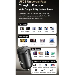 شارژر فندکی 45 وات بیسوس مدل  PrimeTrip 45W C02068 به همراه کابل USB-C