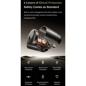 شارژر فندکی 45 وات بیسوس مدل  PrimeTrip 45W C02068 به همراه کابل USB-C