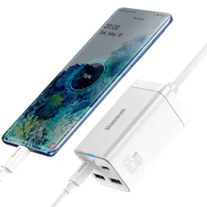 شارژر رومیزی باسئوس مدل CCDK65S-65W به همراه کابل USB-C