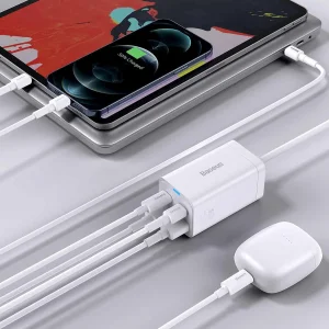 شارژر رومیزی باسئوس مدل CCDK65S-65W به همراه کابل USB-C