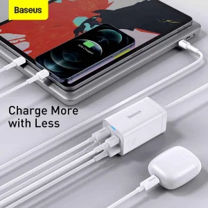 شارژر رومیزی باسئوس مدل CCDK65S-65W به همراه کابل USB-C