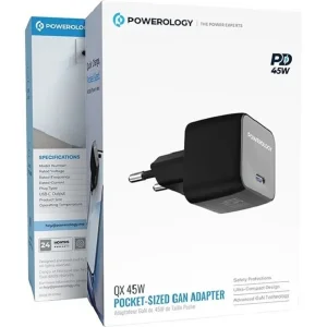 شارژر دیواری 45 وات پاورولوجی مدل PWCUQC056BK QX 45
