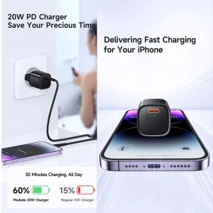 شارژر دیواری 20 وات مک دودو مدل CH-4693 به همراه کابل لایتنینگ